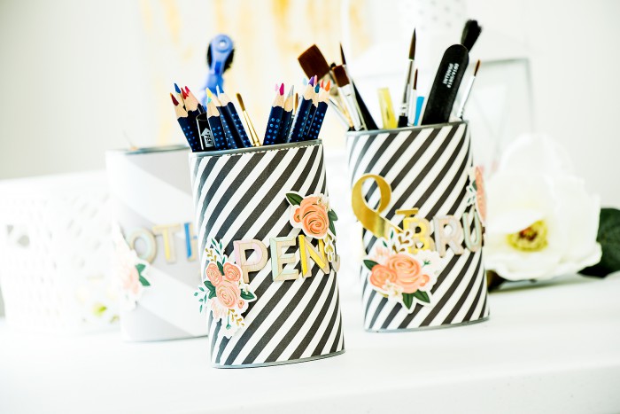 Yana Smakula | Pencil and Brush holders with Gossamer Blue November Kits