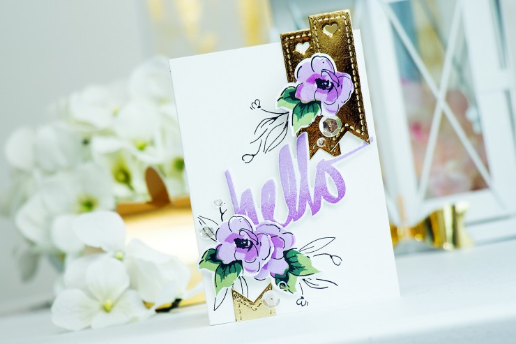 Yana Smakula | Altenew + Pretty Pink Posh Blog Hop Hello Card