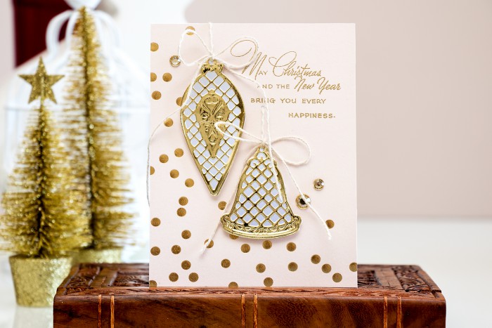 Spellbinders | Modern Holiday Card with Lattice Ornaments S3-222 dies. Video by Yana Smakula