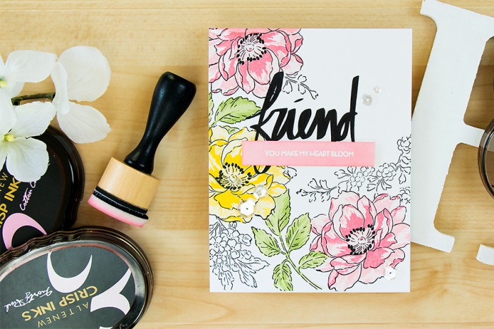 Altenew | Masked and Stamped Background with Beautiful Day stamp set. Video