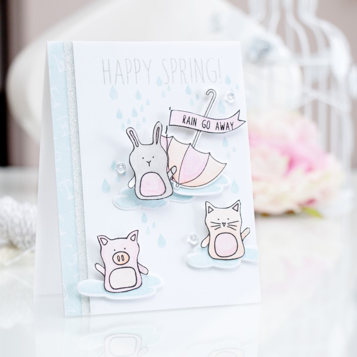 Simon Says Stamp | Happy Spring - Soft Pastel Watercoloring using Prima Water Soluble Oil Pastels. Card by Yana Smakula