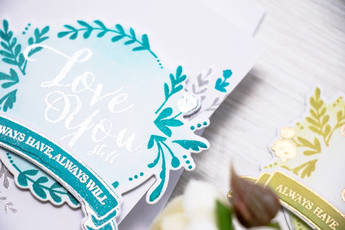 WPlus9 | Love You Still - Silver Stamping & Heat Embossing. Love & Valentine's Day Card by Yana Smakula