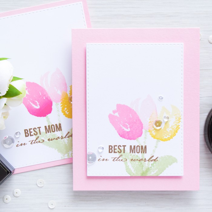 Altenew | Faux Painted Tulips Mother's Day Card by @yanasmakula