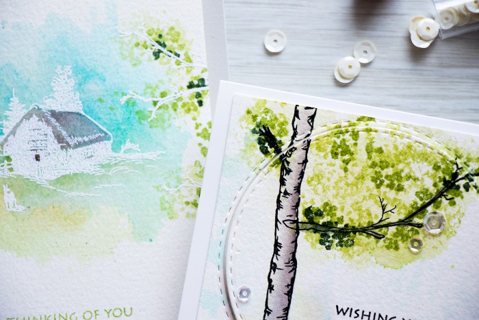 Altenew | Birch Tree Watercolor Card by @yanasmakula using stamps from @altenew