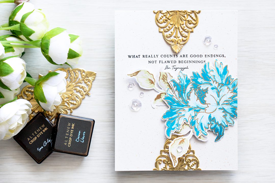 Altenew | May 2016 Release Blog Hop. Good Endings card featuring Sentiments - Beautiful Quotes and Floral - Majestic Bloom