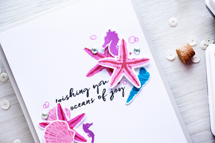 Hero Arts | 2016 Summer Catalog Preview - Sea Horse Color Layering Card by @yanasmakula 