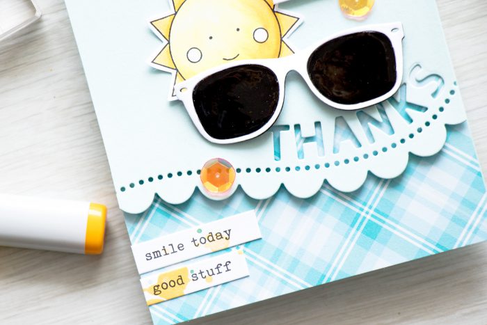 Simon Says Stamp | May 2016 Card Kit Showered with Love – Sunglasses Thanks Card by Yana Smakula