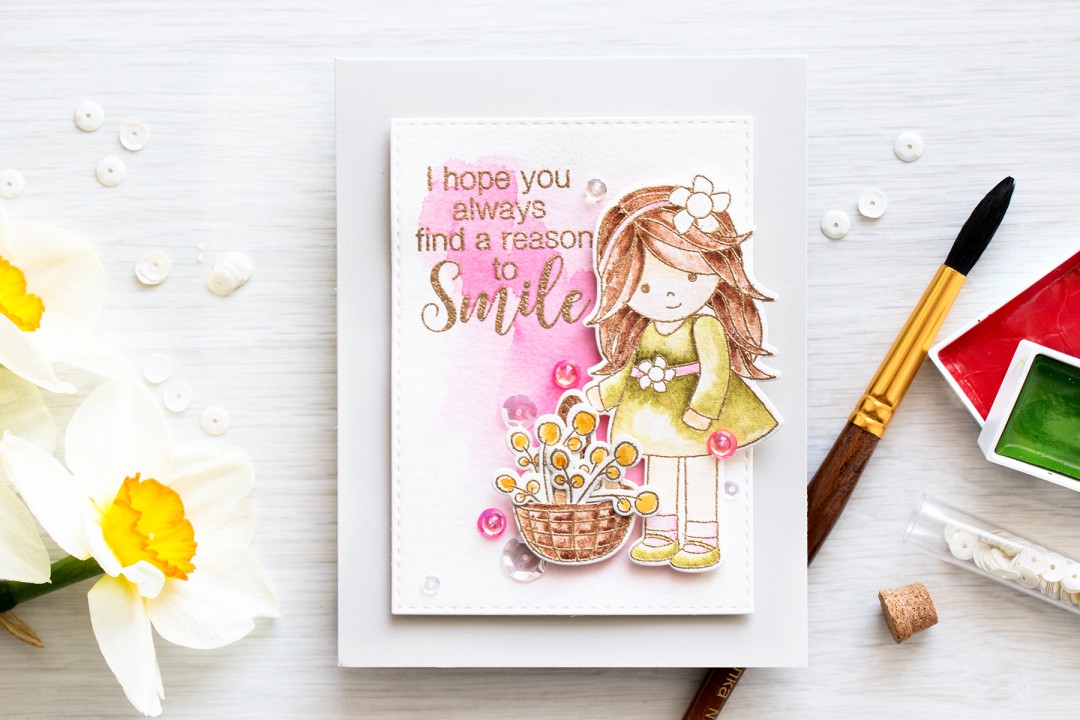 Simon Says Stamp | Watercolor Flower Basket - Melody's Easter Reason To Smile Card