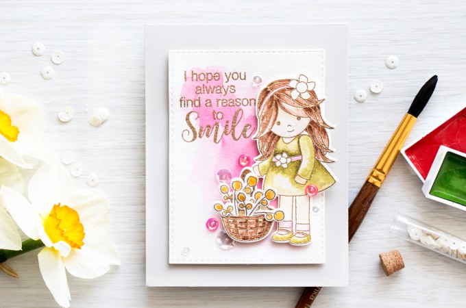 Simon Says Stamp | Watercolor Flower Basket - Melody's Easter Reason To Smile Card