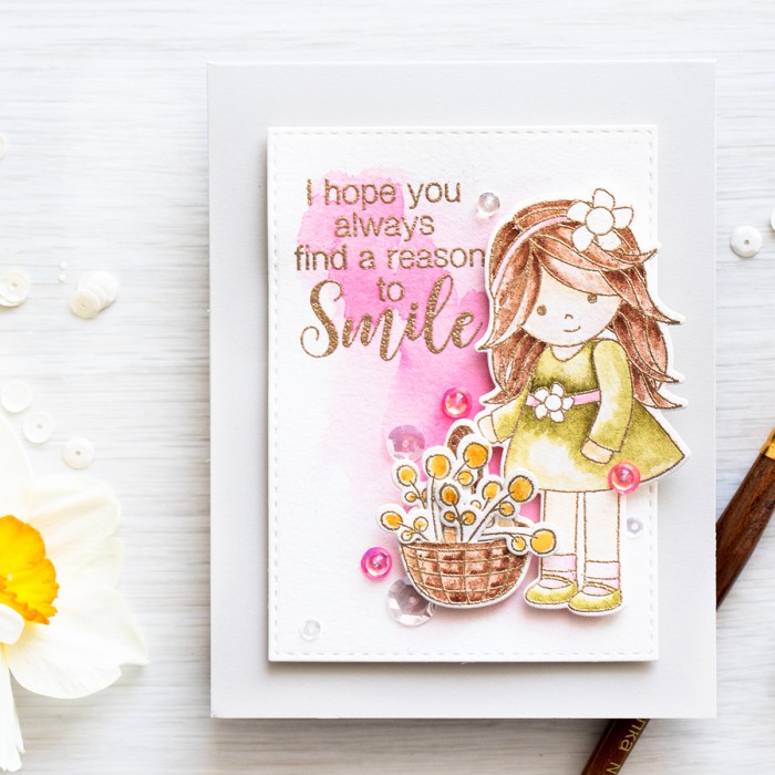 Simon Says Stamp | Watercolor Flower Basket - Melody's Easter Reason To Smile Card