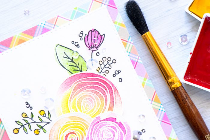 Simon Says Stamp | Messy Watercolor Floral Card. Video - SKETCH RANUNCULUS