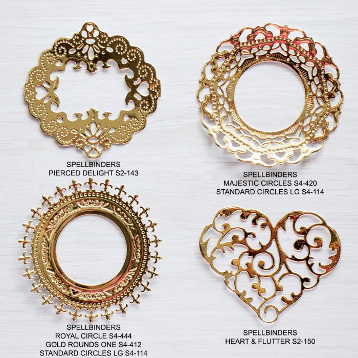 Spellbinders Gold Frames & Die Cuts Examples for CAS cards