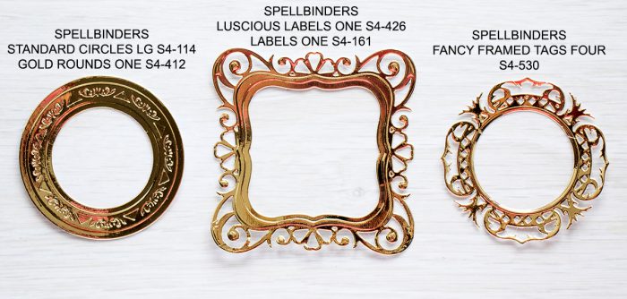 Spellbinders Gold Frames & Die Cuts Examples for CAS cards