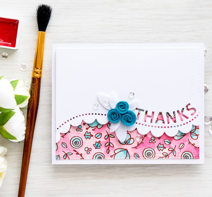 Simon Says Stamp | Watercolor + Felt Thanks Card