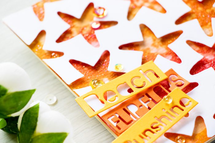 Simon Says Stamp | Beach, Flip Flops, Sunshine! Negative die cut star fish pattern with a distress ink blended background. Video & Card by Yana Smakula