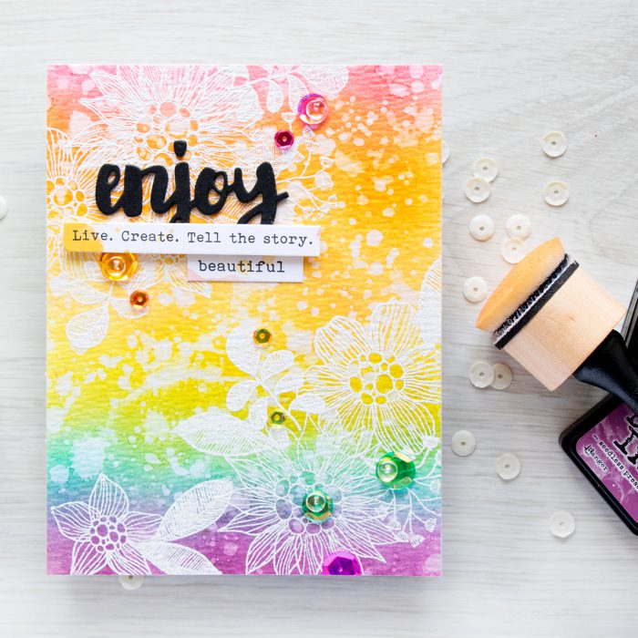 Simon Says Stamp | Distress Ink Rainbow Background & The Rainbow Card Challenge