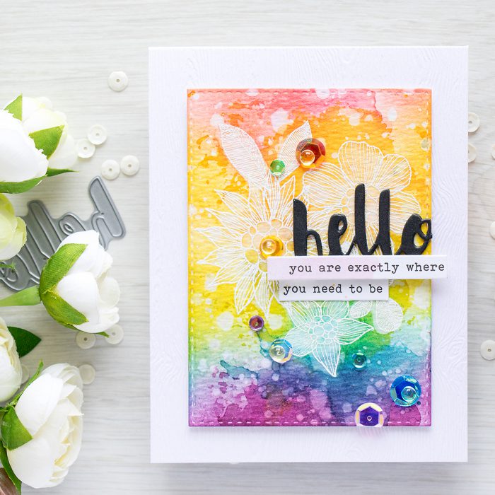 Simon Says Stamp | Distress Ink Rainbow Background & The Rainbow Card Challenge