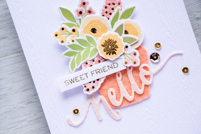 WPlus9 | Add Foiled Accents to your Color Layering Floral images with Heat Embossing. Video and Project by Yana Smakula