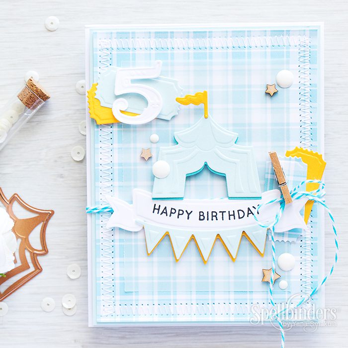 Spellbinders | Happy Birthday - Baby Boy Card. Adding colorful shadow to die cuts. Video