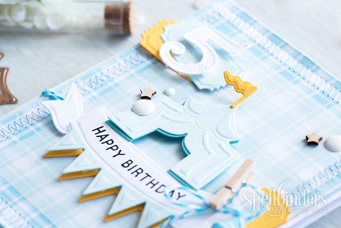 Spellbinders | Happy Birthday - Baby Boy Card. Adding colorful shadow to die cuts. Video