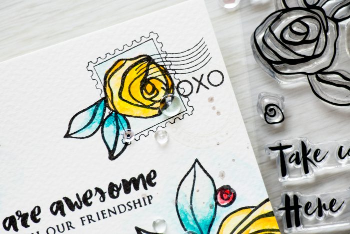 Altenew | You Are Awesome I Cherish our Friendship Bamboo Rose & Happy Mail Card by Yana Smakula