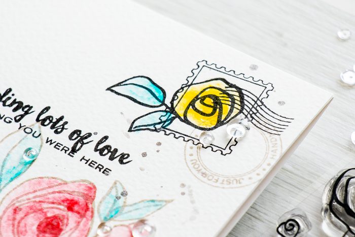 Altenew | Sending Lots of Love. Wish You Were Here. Bamboo Rose & Happy Mail Card by Yana Smakula
