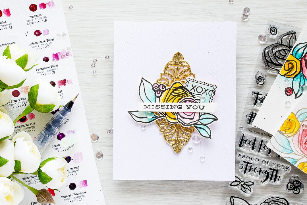 Altenew | Missing You. Bamboo Rose & Happy Mail Card by Yana Smakula