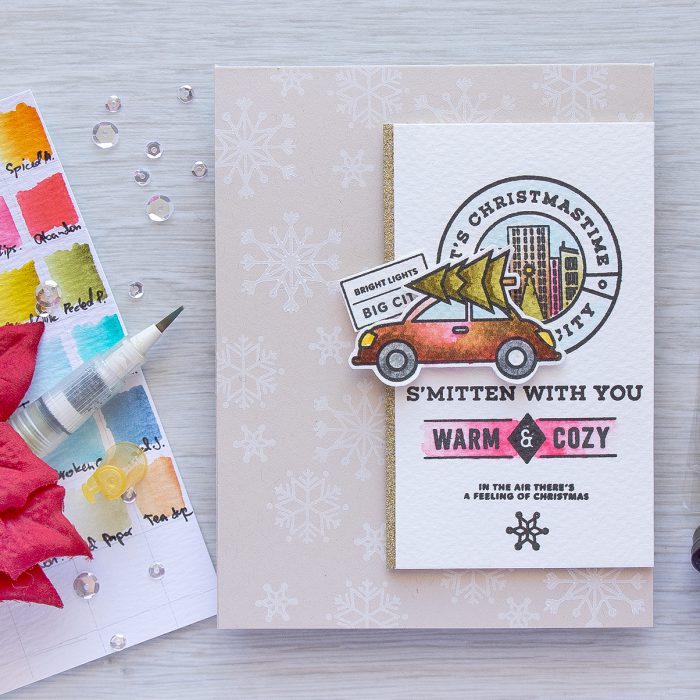 Hero Arts | Holiday Card - Smitten With You using Kelly's Warm & Cozy stamps