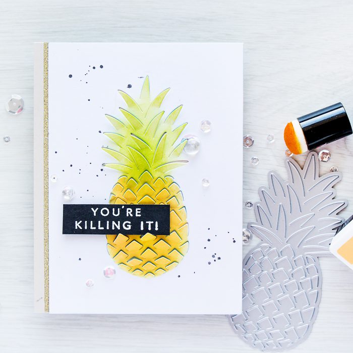 Hero Arts | Pineapple Card - You're Killing It with Paper Layering Pineapple Die. Card by Yana Smakula