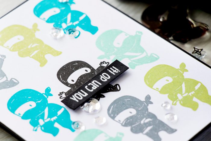 Simon Says Stamp | Tiny Ninjas You Can Do It card | Masterpiece Box Release - Mama Elephant