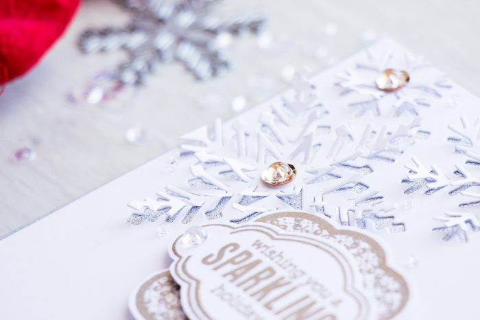 Hero Arts | 3-Dimensional Snowflakes Card with Paper Layering Snowflake dies. Project & Video tutorial by Yana Smakula