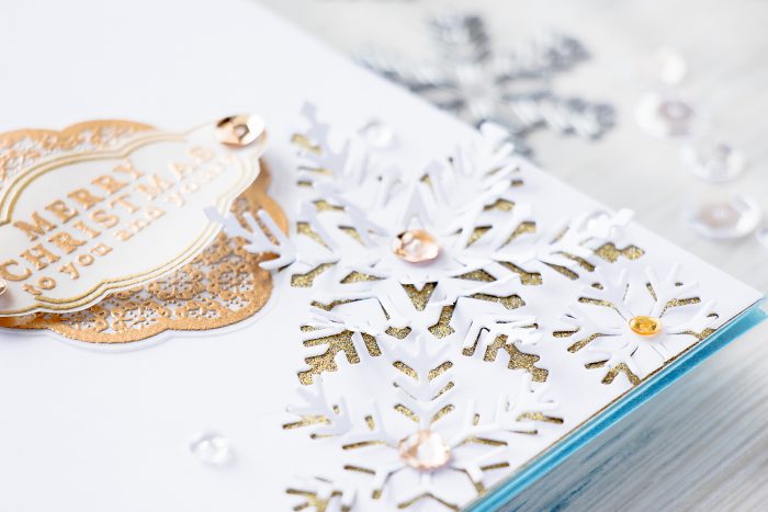 Hero Arts | 3-Dimensional Snowflakes Card with Paper Layering Snowflake dies. Project & Video tutorial by Yana Smakula