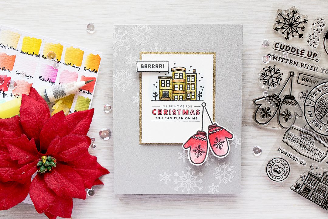 Hero Arts | I'll Be Home For Christmas Simple Stamped & Watercolored Card