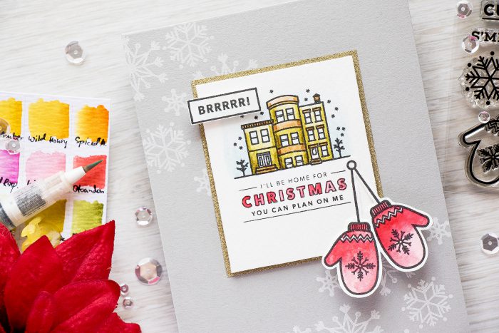 Hero Arts | I'll Be Home For Christmas Simple Stamped & Watercolored Card