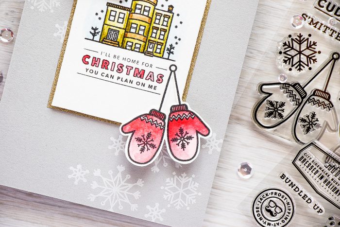 Hero Arts | I'll Be Home For Christmas Simple Stamped & Watercolored Card