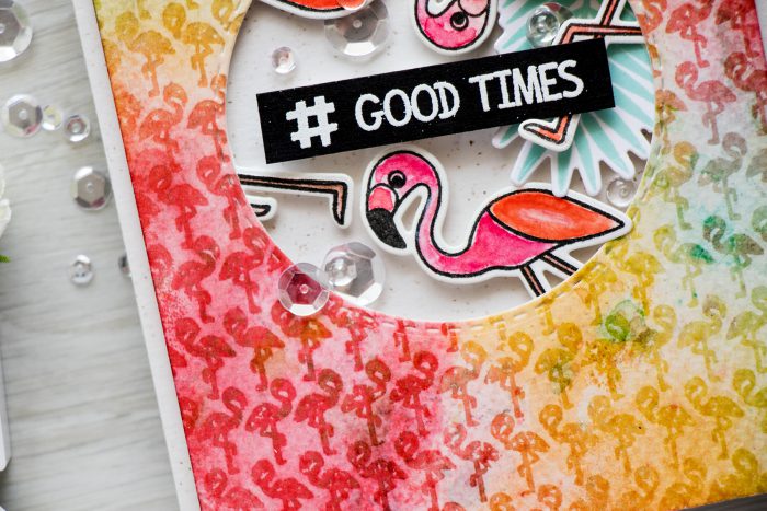 Simon Says Stamp | Distress Emboss Resist Flamingo Background