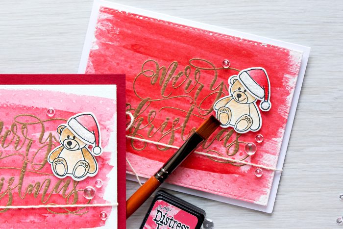 Simon Says Stamp Stamptember Merry Christmas Watercolor Wash Holiday Cards