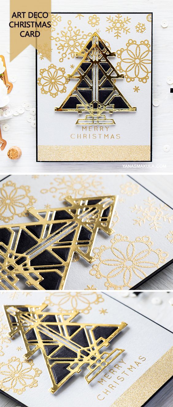 Spellbinders | Art Deco Christmas Card. Video tutorial by Yana Smakula