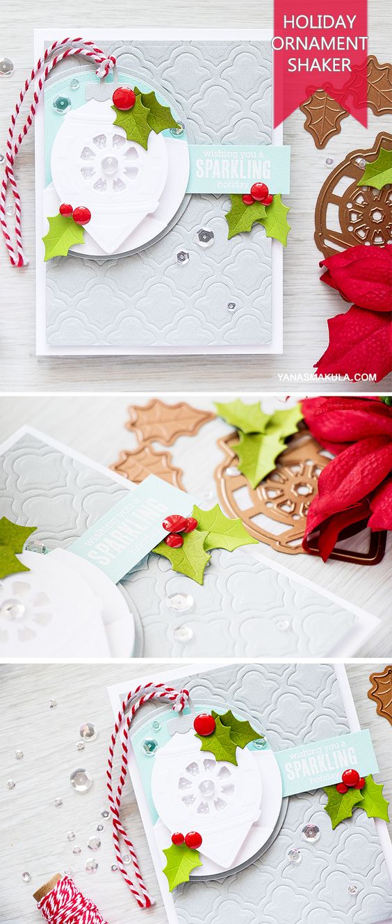 Spellbinders | Sparkling Shaker Christmas Card. Video tutorial by Yana Smakula