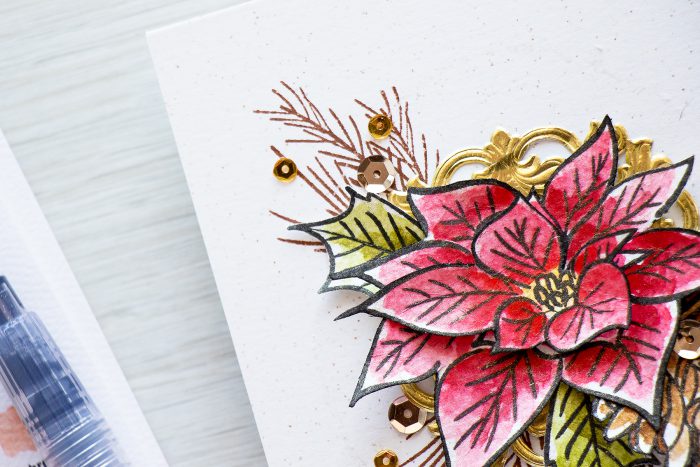 Altenew | Watercolor Poinsettia & Pine Christmas Card