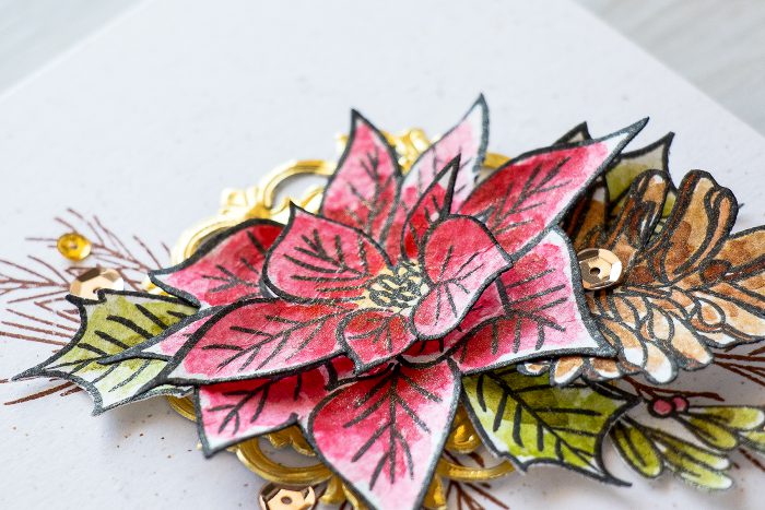 Altenew | Watercolor Poinsettia & Pine Christmas Card