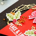 Simple Christmas Wreath Card. Hero Arts September My Monthly Hero Kit - Peace & Love Christmas Card by Yana Smakula