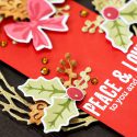 Simple Christmas Wreath Card. Hero Arts September My Monthly Hero Kit - Peace & Love Christmas Card by Yana Smakula