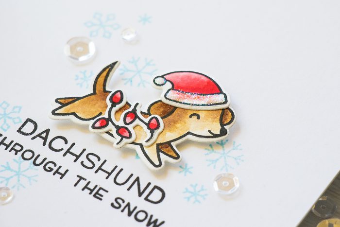 Simon Says Stamp - Its Stamptember! Lawn Fawn Collaboration - Dachshund Through The Snow Card by Yana Smakula