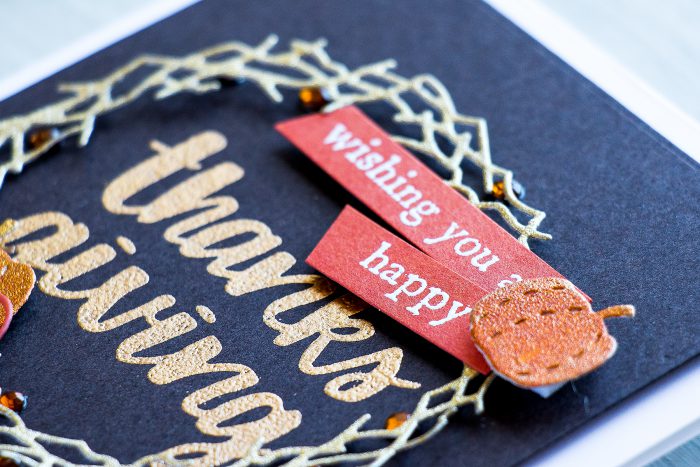 Its STAMPtember! Hero Arts Collaboration – Happy Thanksgiving Wreath Card by Yana Smakula