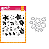 Wplus9 Be Merry Florals Clear Stamp and Die Combo