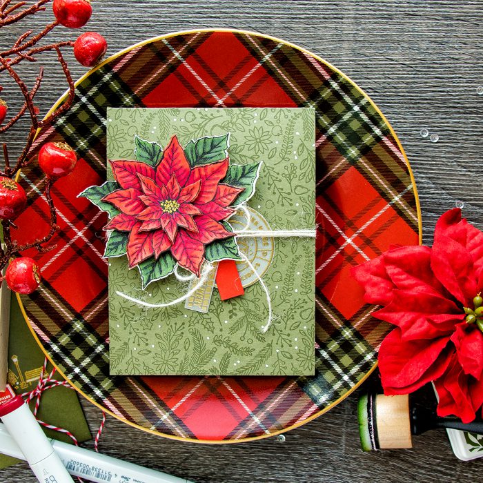 Hero Arts | Vintage Layered Poinsettia Card