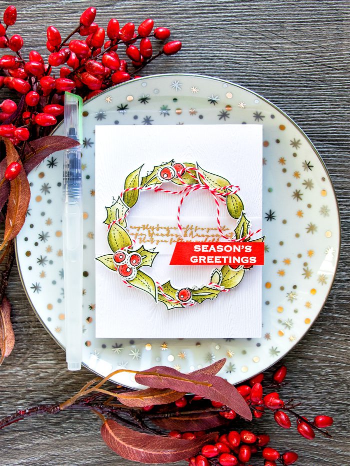 Simon Says Stamp | Easy Watercolor Wreath - Season's Greeting Card