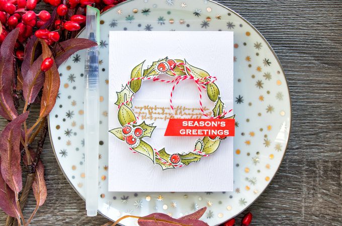 Simon Says Stamp | Easy Watercolor Wreath - Season's Greeting Card