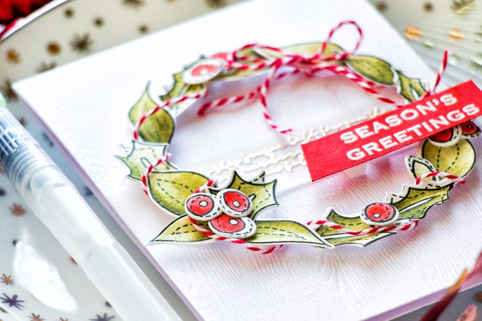 Simon Says Stamp | Easy Watercolor Wreath - Season's Greeting Card